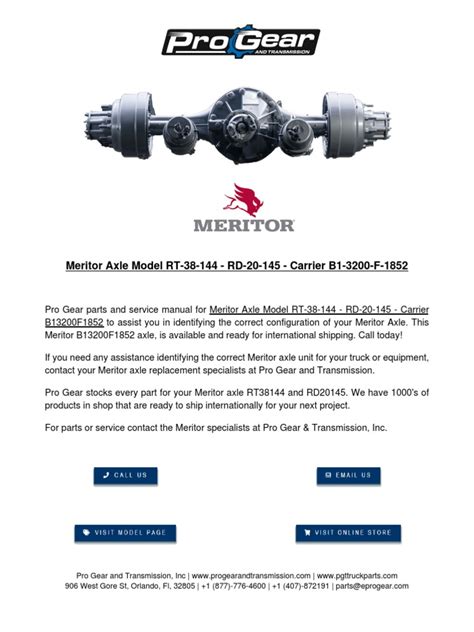 Download Now. . Meritor rd20145 service manual